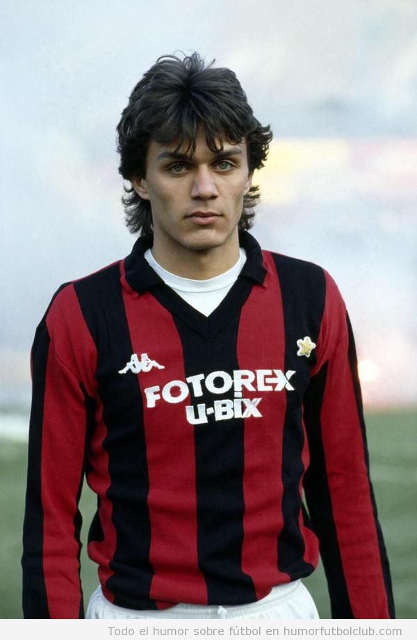 Foto del debut de Maldini Ac Milan 1985