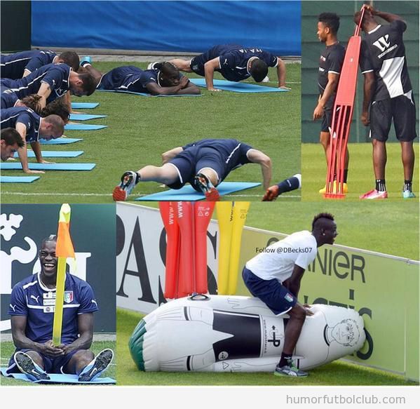 Fotos graciosas Balotelli en el entrenamiento