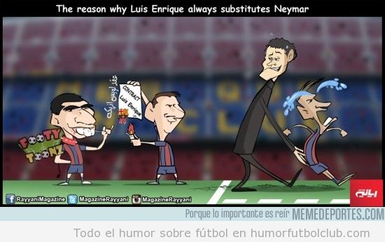 Viñeta graciosa, Luis Enrique cambia a Neymar