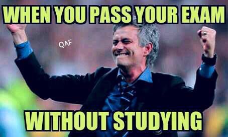 Meme gracioso Mourinho, aprobar examen sin estudiar
