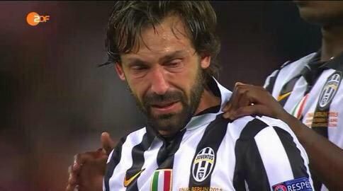 Imagen de Pirlo llorando final Champions League