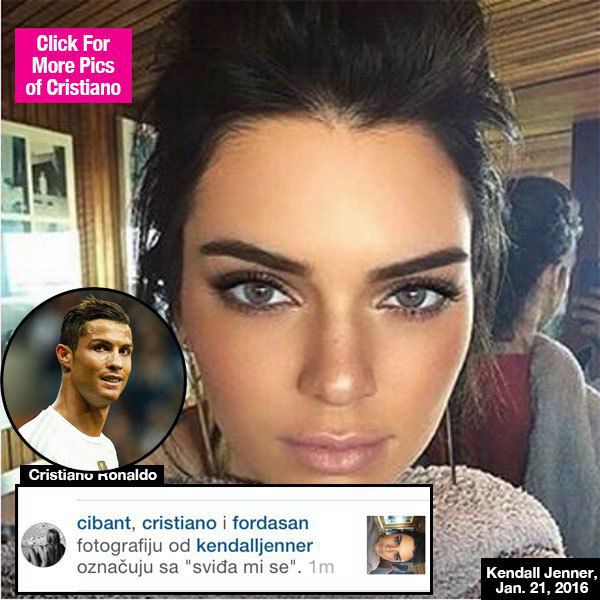 Cristiano Ronaldo liga con Kendal Jenner en Instagram