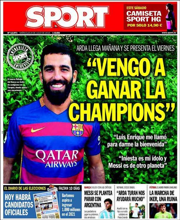 Portada Sport Arda Duran ganar Champions Barça