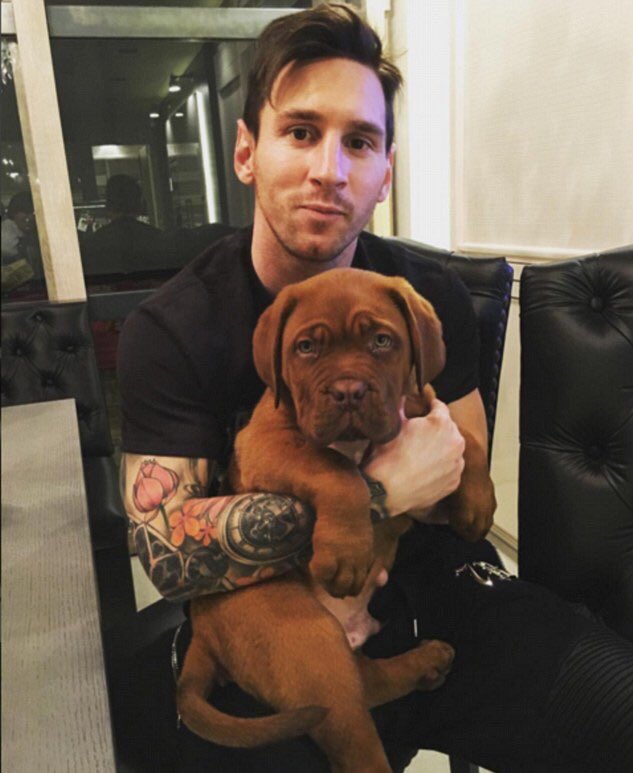 Fotos curiosas evolución Messi y su perro en 9 meses